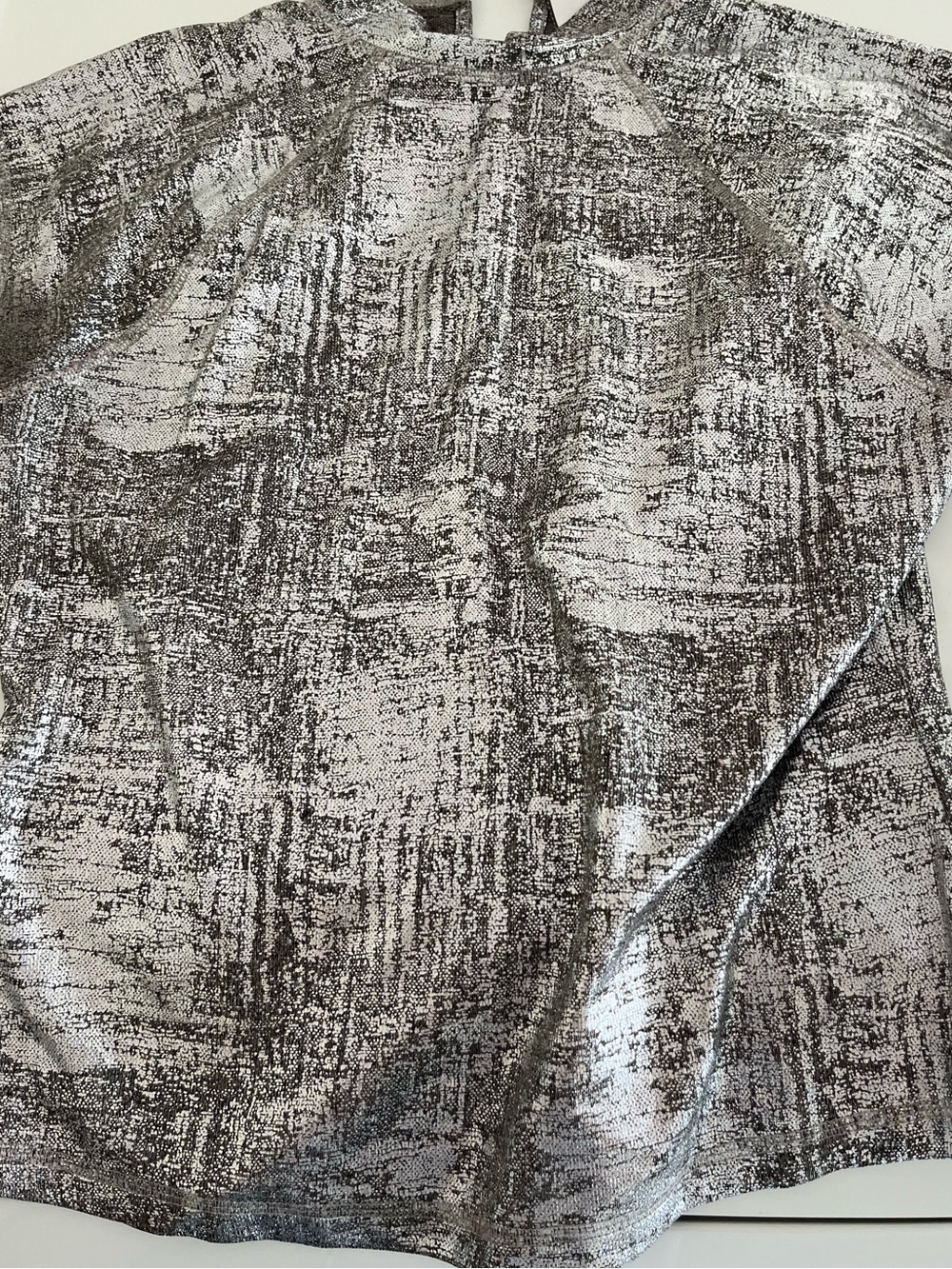 Pilcro metallic Anthropologie Silver-Black Mock Neck top small